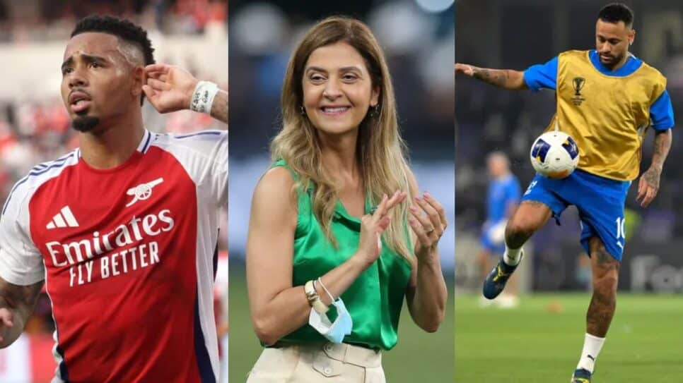 Gabriel Jesus, Neymar e Leila Pereira no Palmeiras (Reprodução - Internet)