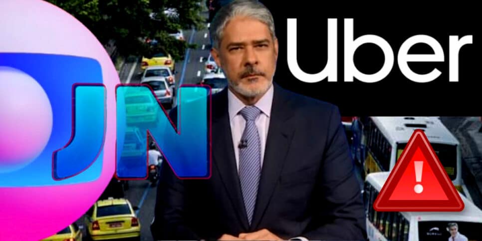 Bonner anuncia proibição da Uber após situação penosa (Foto Reprodução/Montagem/Lennita/Tv Foco/Globo)