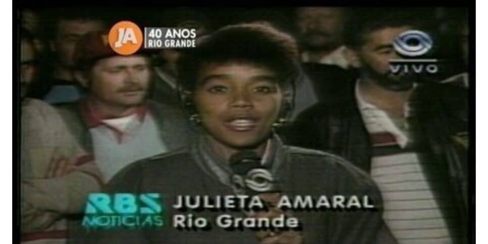 Âncora Julieta Amaral no início da carreira (Foto: Internet)