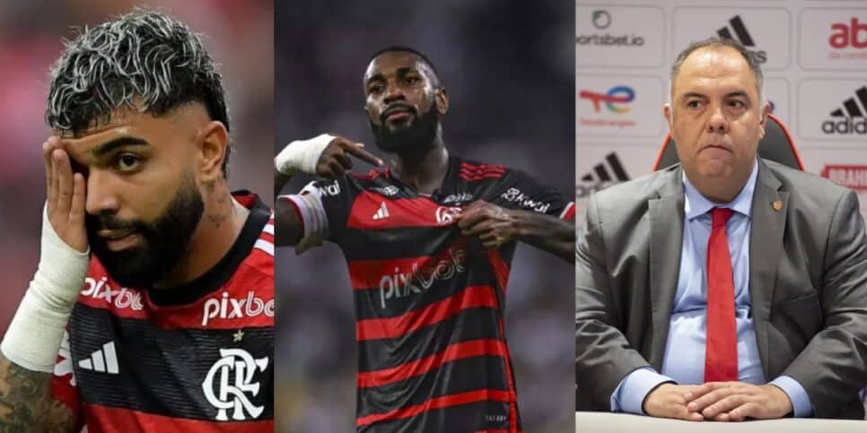 Rasteira de Gabigol, vingança de Gerson e anúncio de Braz no Flamengo (Reprodução/Bolavip/Coluna do Fla/GE)