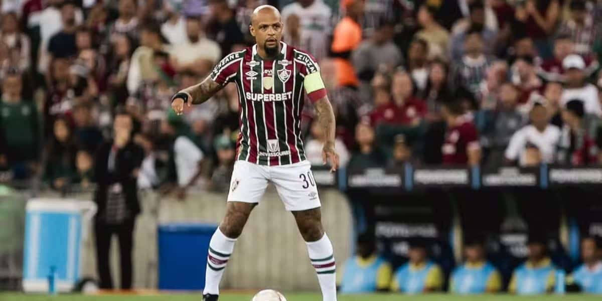 O zagueiro de futebol, Felipe Melo quer renovar com o Fluminense até 2025 (Reprodução: Lucas Merçon)