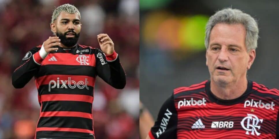 Gabigol se vinga de Landim com adeus armado ao Flamengo - (Montagem / TV FOCO)