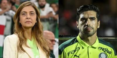 Leila Pereira e Abel Ferreira no Palmeiras (Foto: André Ribeiro/ Daniel Carvalho/Futura Press/ Estadão Conteúdo)