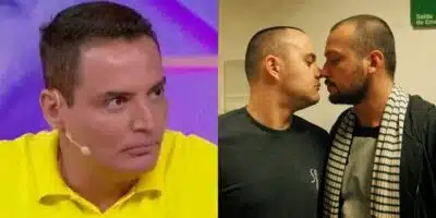 Leo Dias discutiu com ator em programa (Foto: SBT)
