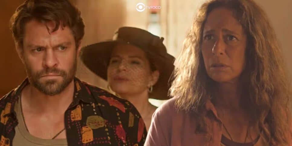 Jordão Nicácio, Deodora e Zefa Leonel em No Rancho Fundo (Foto: Reprodução / Globo / Montagem TV Foco)