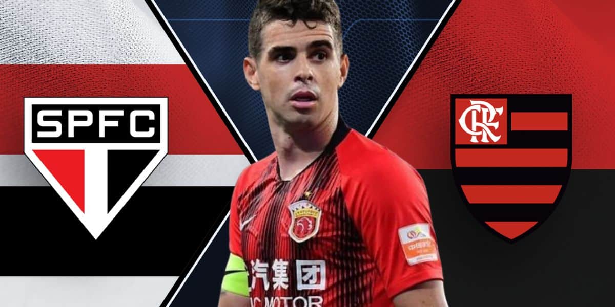 São Paulo, Oscar e Flamengo (Foto: Reprodução / Jovem Pan / Shanghai Port)