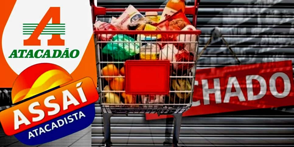 3 supermercados brasileiros, rivais do Assaí e Atacadão, se despediram após fechar lojas e passar por situações desafiadoras (Foto Reprodução/Montagem/Lennita/Tv Foco/Canva/Assaí)