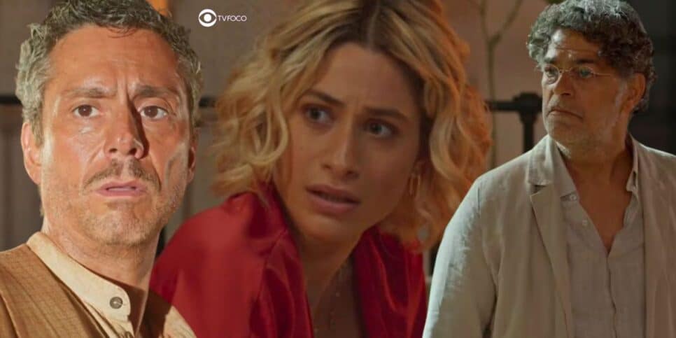 Tico Leonel, Blandina e Ariosto em No Rancho Fundo (Foto: Reprodução / Globo / Montagem TV Foco)