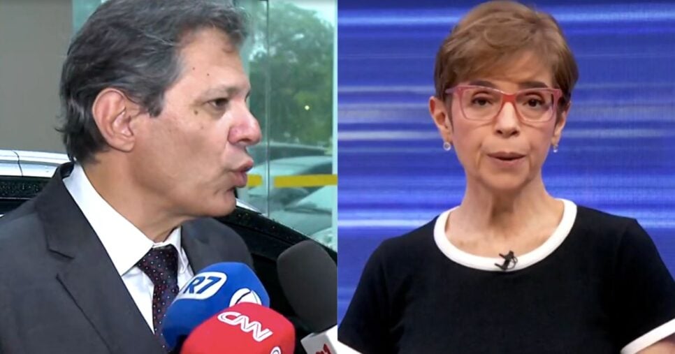 Fernando Haddad e Renata Lo Prete no Jornal da Globo (Fotos: GloboPlay)