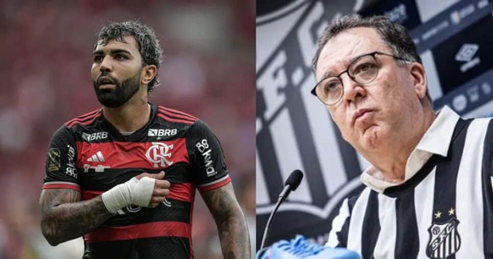 Gabigol e Teixeira no Santos - Foto Reprodução Internet