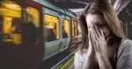 Ilustração metrô e mulher chorando (Fotos: Canva)