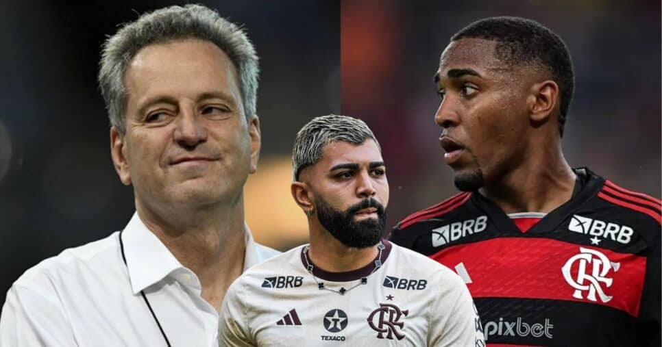 Landim com Lorran e Gabigol - Foto Reprodução Internet