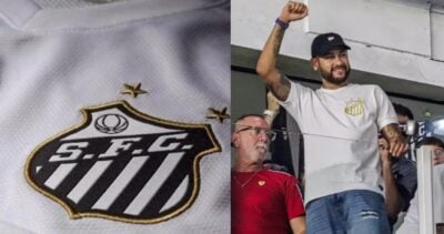 Logo do Santos / Neymar no Santos - Montagem: TVFOCO