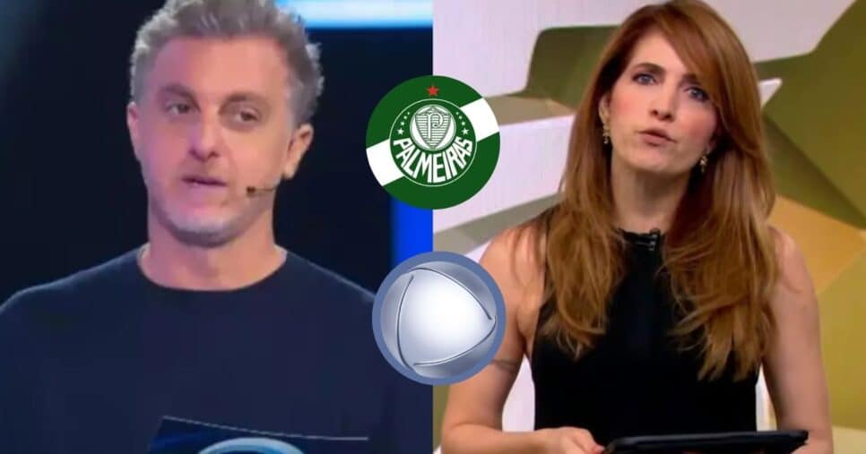 Luciano Huck no Domingão, logo do Palmeiras e Record e Poliana Abritta no Fantástico (Fotos: Reproduções / Globo / Internet)