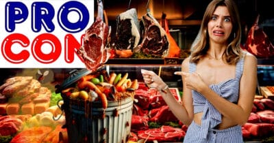 Procon descarta meia tonelada de carne no lixo (Foto Reprodução/Montagem/Lennita/Tv Foco/Procon)