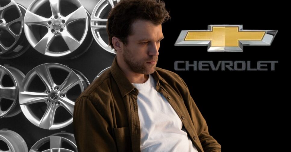 Rodas, homem triste e logo da Chevrolet (Fotos: Reproduções/ Canva / Montadora)