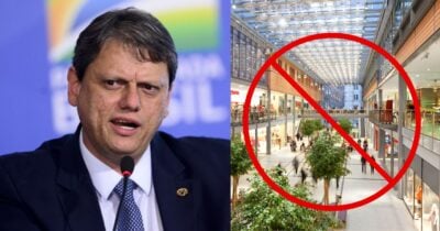 Tarcísio e fim de shopping em SP - Foto Reprodução Internet