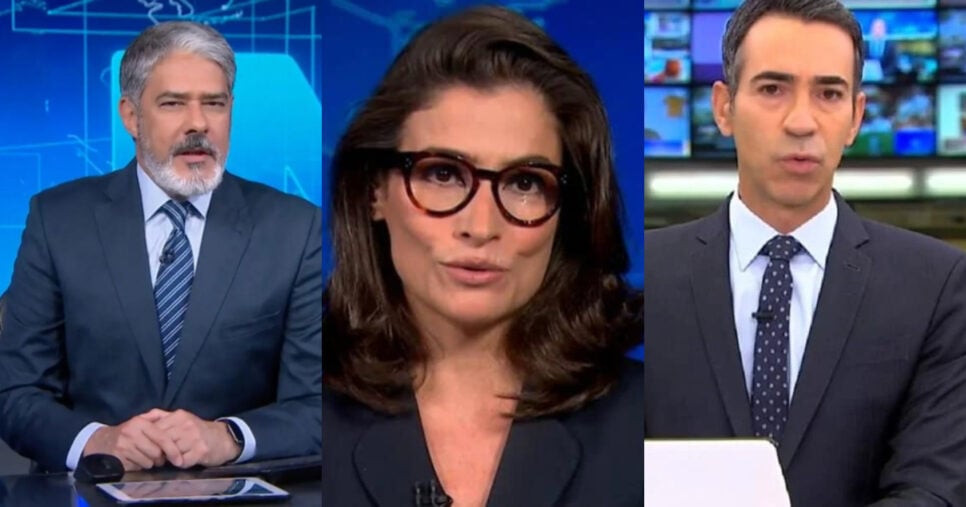 William Bonner, Renata Vasconcellos e César Tralli (Foto: Divulgação/ Globo)