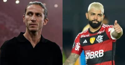 Flamengo: Filipe Luís e Gabigol em 2025 (Foto: Reprodução/Montagem TV Foco)