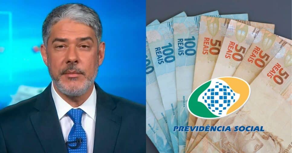 William Bonner no Jornal Nacional - INSS (Foto: TV Globo)