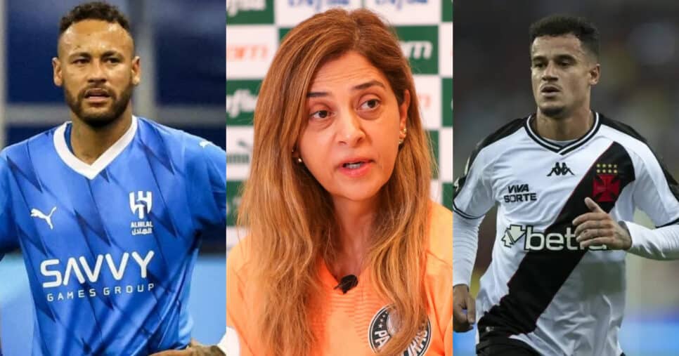 Neymar e dupla de Coutinho: Palmeiras, Leila Pereira bate martelo (Foto: Reprodução/Montagem TV Foco)