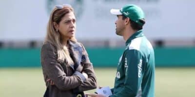 Leila Pereira e Abel Ferreira no Palmeiras (Reprodução: Cesar Greco)