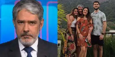 William Bonner e os filhos trigêmeos (Foto: Reprodução)