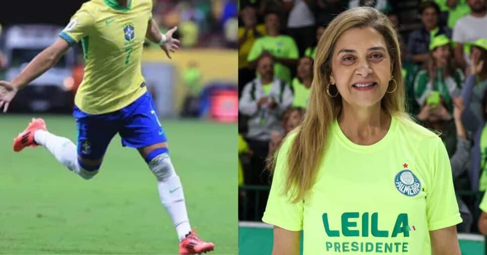 Andreas Pereira na Seleção Brasileira e Leila Pereira no Palmeiras (Reprodução - Internet)