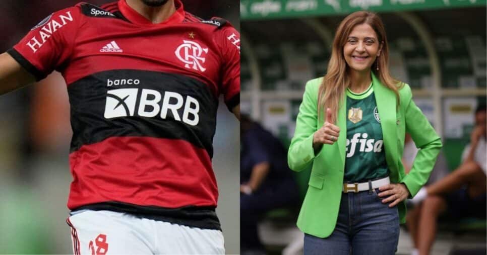 Andreas Pereira no Flamengo e Leila Pereira no Palmeiras (Reprodução - Internet)