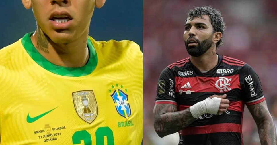 Atacante da seleção indo para o Cruzeiro e Gabigol - Foto Reprodução Internet