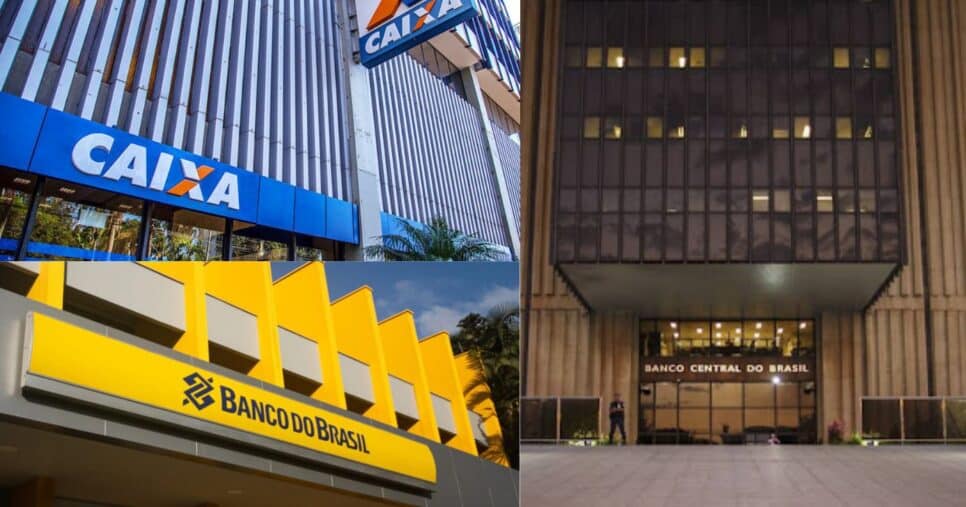 Caixa / Banco do Brasil / Banco Central - Montagem: TVFOCO