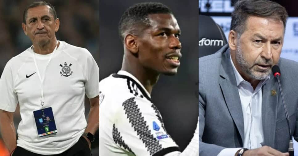 Corinthians: Com Ramón ciente, Augusto Melo fala sobre Pogba (Foto: Reprodução/Montagem TV Foco)