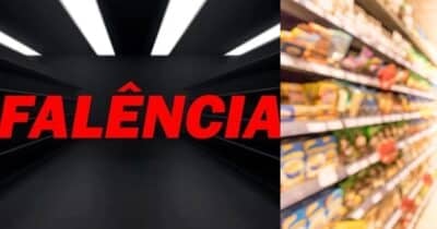 Ilustração falência e supermercado (Fotos: TV Foco / Canva)