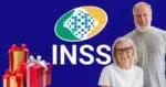 Ilustração presente, logo do INSS e aposentados (Fotos: Reproduções / Canva / Internet)