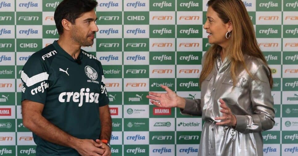 Leila Pereira e Abel Ferreira - (Foto: Cesar Greco/Palmeiras)