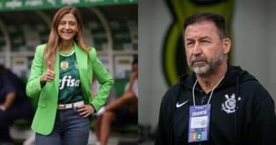 Leila Pereira no Palmeiras e Augusto Melo no Corinthians (Reprodução - Internet)