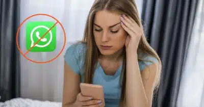 Logo WhatsApp, bloqueio e mulher com celular (Fotos: Reproduções/ Internet / Canva)