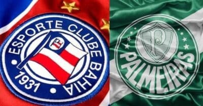 Logo do Bahia / Logo do Palmeiras  - Montagem: TVFOCO