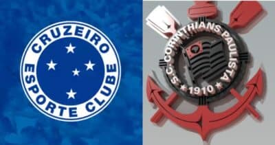 Logo do Cruzeiro / Logo do Corinthians - Montagem: TVFOCO