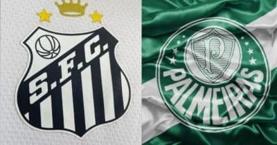 Logo do Santos / Logo do Palmeiras - Montagem: TVFOCO