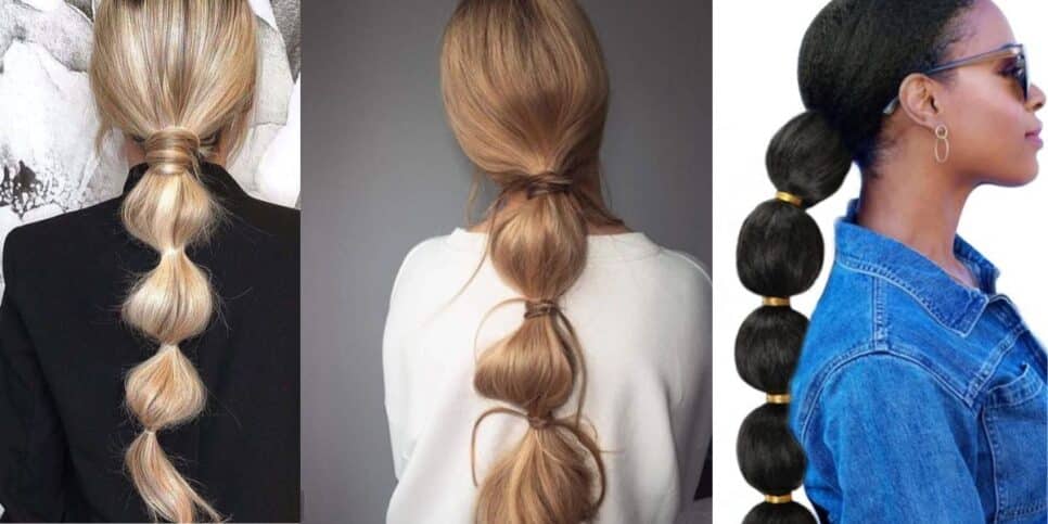 Rabo de cabelo bolha (Foto Reprodução/Montagem/Lennita/Tv Foco/Pinterest)