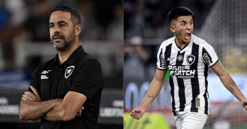 Artur Jorge fica desesperado com Almada armando saída do Botafogo em 2025 (Reprodução/Gazeta Digital/Transfermarkt)