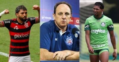 Rogério Ceni bate martelo sobre 3 reforços no Bahia (Reprodução/Metrópoles/GE/Palmeiras Online)