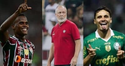 Fluminense oferece 2 estrelas ao Palmeiras pra ter dupla de Veiga (Reprodução/CNN Brasil/O Globo/Lance!)