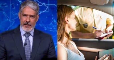 Substituto de Bonner para JN com retorno de multa de R$1.467 para motoristas (Reprodução/Montagem TV Foco/Canva)