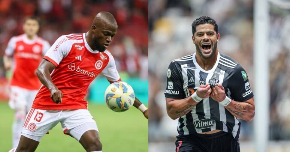 Valencia do Internacional e Hulk do Atlético Mineiro (Reprodução - Internet)