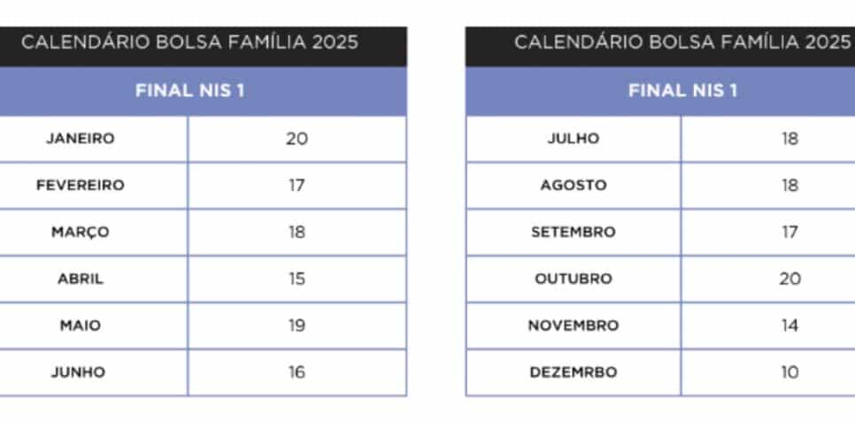 Calendário do Bolsa Família (Reprodução: Internet)