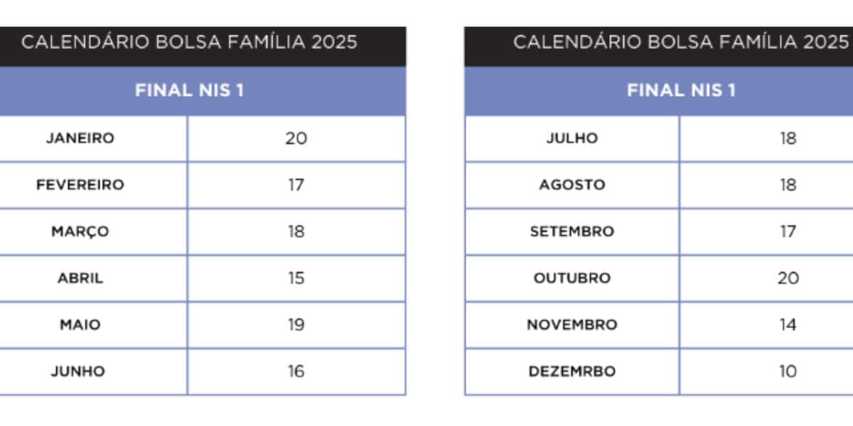 Calendário do Bolsa Família (Reprodução: Internet)