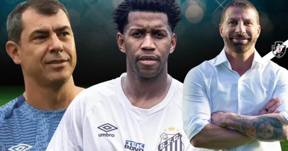 Carille, Gil e Pedrinho (Foto: Reprodução / Santos / Vasco / Canva)