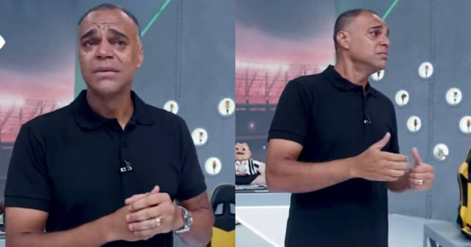 Aos prantos na Band, Denílson assume demissão: "Difícil" (Foto: Reprodução/Montagem TV Foco)